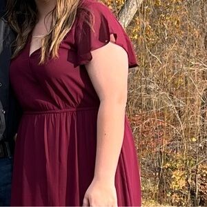 Elegant Burgundy Dress